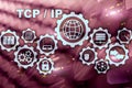 Tcp ip networking. Transmission Control Protocol. Internet Technology concept. Royalty Free Stock Photo