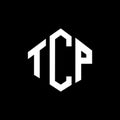 TCP letter logo design with polygon shape. TCP polygon and cube shape logo design. TCP hexagon vector logo template white and Royalty Free Stock Photo