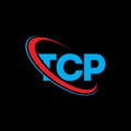 TCP logo. TCP letter. TCP letter logo design. Initials TCP logo linked with circle and uppercase monogram logo. TCP typography for Royalty Free Stock Photo