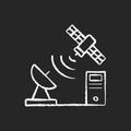 TCP over satellite chalk white icon on dark background Royalty Free Stock Photo