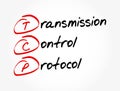 TCP - Transmission Control Protocol acronym, technology concept background