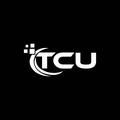 TCU letter logo design on black background. TCU creative initials letter logo concept. TCU letter design Royalty Free Stock Photo
