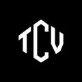 TCV letter logo design with polygon shape. TCV polygon and cube shape logo design. TCV hexagon vector logo template white and Royalty Free Stock Photo