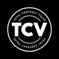 TCV Total Contract Value - potential revenue associated with the contract and estimated at the commencement of the contract,