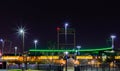 TD Ameritrade Park Men`s College World Series at Fahey Street Omaha Nebraska at night