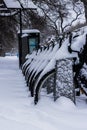 TD Bike Share Bikes under the snow Royalty Free Stock Photo