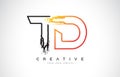 TD Creative Modern Logo Design with Orange and Black Colors. Mon