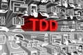 TDD concept blurred background 3d Royalty Free Stock Photo