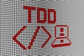 TDD text scoreboard blurred background Royalty Free Stock Photo