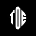 TDE circle letter logo design with circle and ellipse shape. TDE ellipse letters with typographic style. The three initials form a Royalty Free Stock Photo