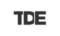 TDE logo design template with strong and modern bold text. Initial based vector logotype featuring simple and minimal typography. Royalty Free Stock Photo