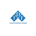 TDF letter logo design on WHITE background. TDF creative initials letter logo concept. TDF letter design Royalty Free Stock Photo