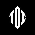 TDI circle letter logo design with circle and ellipse shape. TDI ellipse letters with typographic style. The three initials form a Royalty Free Stock Photo