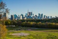 TDowntown Toronto Canada panoramic cityscape skyline view over Riverdale Park in Ontario