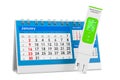 TDS meter with desk calendar, 3D rendering Royalty Free Stock Photo