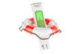 TDS meter with lifebuoy, 3D rendering Royalty Free Stock Photo