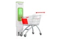 TDS meter with shopping cart, 3D rendering Royalty Free Stock Photo