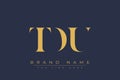 TDU abstract letter logo design Royalty Free Stock Photo