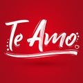 Te Amo, I love you spanish text, vector lettering design