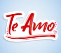 Te Amo, I love you spanish text, vector lettering design