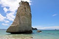 Te Hoho Rock at Cathedral Cove Marine Reserve, Coromandel Peninsula, New Zealand Royalty Free Stock Photo