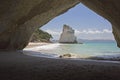 Te Hoho Rock seen from inside the tunnel Royalty Free Stock Photo