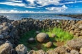 Te Pito O Te Henua rounded rock, The Navel of the Earth, Easter Island