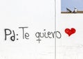 Te Quiero - romantic Spanish words for I want you painted on a wall