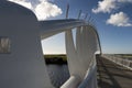 Te Rewa Rewa Bridge, one of the landmark at Coastal Walkway in New Plymouth, New Zealand.