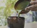 Tea Aromatic Drink Freshness Matcha Pouring Concept