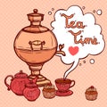 Tea Background With Samovar