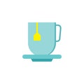 Tea bag cup flat icon Royalty Free Stock Photo