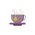 Tea bag cup flat icon Royalty Free Stock Photo