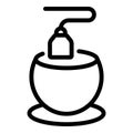 Tea bag cup icon, outline style Royalty Free Stock Photo