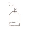 Tea bag herbal isolated icon white background linear design Royalty Free Stock Photo