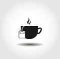 tea bag, hot cup of tea isolated icon. drink design element Royalty Free Stock Photo