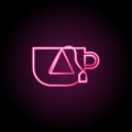 Tea bag neon icon. Simple thin line, outline vector of tea icons for ui and ux, website or mobile application Royalty Free Stock Photo