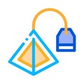 Tea bag pyramids icon vector outline illustration