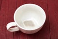 Tea bag in a white cup. Preparation for making tea Royalty Free Stock Photo