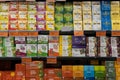 Tea bags in boxes in a grocery story in Brazil