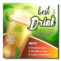 Tea Best Drink Promo Advertising Banner Vector Royalty Free Stock Photo