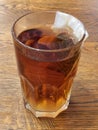 Tea. Black tea brewed in a glass. Hot brewed tea Royalty Free Stock Photo