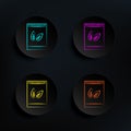 Tea box dark badge color set icon. Simple thin line, outline vector of tea icons for ui and ux, website or mobile application Royalty Free Stock Photo
