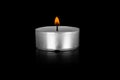 Tea candle isolated Royalty Free Stock Photo