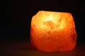 Tea candle salt lamp Royalty Free Stock Photo