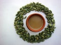 Tea and cardamom circle Royalty Free Stock Photo