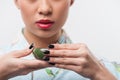 Tea ceremony conducted by Asian woman