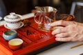 The tea ceremony in process. Royalty Free Stock Photo