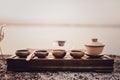 Tea ceremony on the river bank Royalty Free Stock Photo