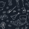 Tea ceremony seamless pattern. Vector illustration Royalty Free Stock Photo